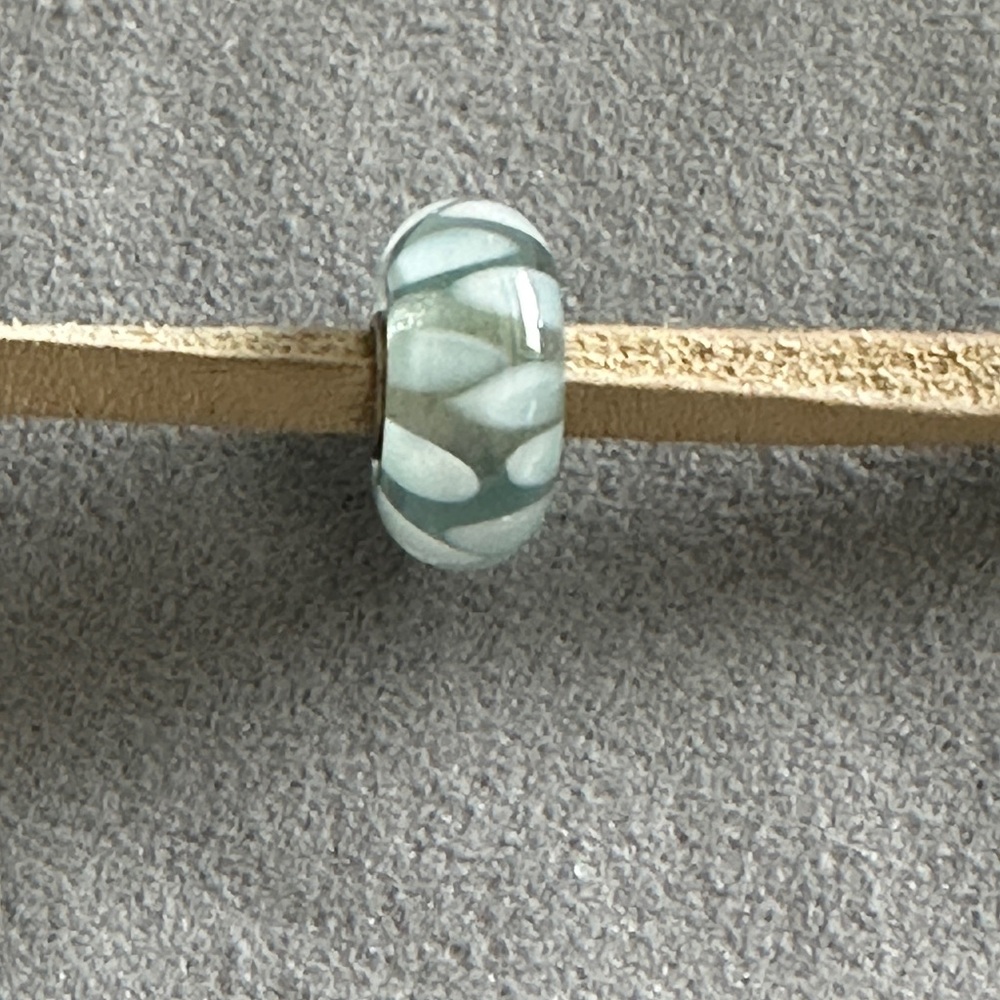 Trollbeads light blue shadows glass and silver bead